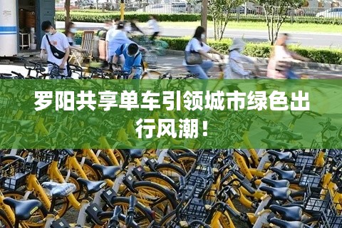 罗阳共享单车引领城市绿色出行风潮!