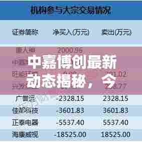 中嘉博创最新动态揭秘，今日消息一网打尽