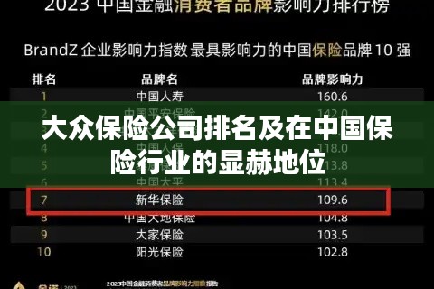 大众保险公司排名及在中国保险行业的显赫地位