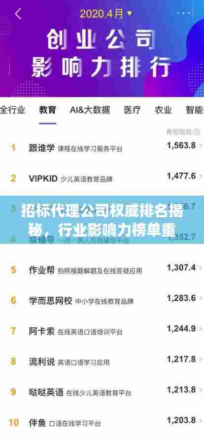 招标代理公司权威排名揭秘，行业影响力榜单重磅出炉！