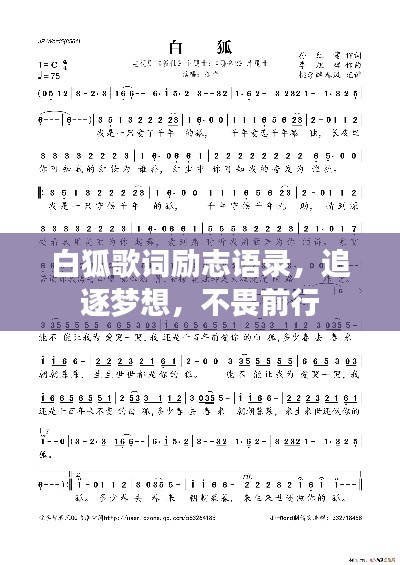 白狐歌词励志语录,追逐梦想,不畏前行