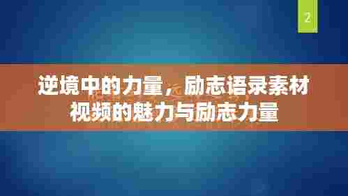 逆境中的力量，励志语录素材视频的魅力与励志力量