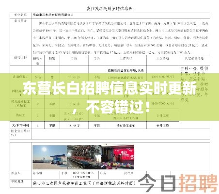 东营长白招聘信息实时更新，不容错过！