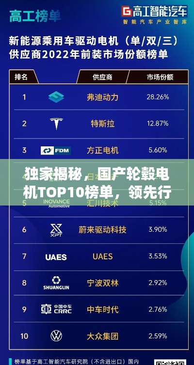 独家揭秘，国产轮毂电机TOP10榜单，领先行业引领潮流！