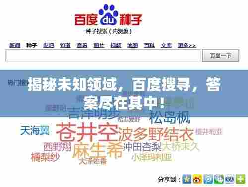 揭秘未知领域,百度搜寻,答案尽在其中!
