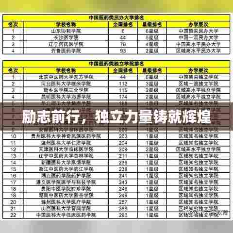 励志前行,独立力量铸就辉煌