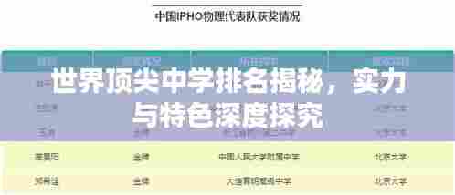 世界顶尖中学排名揭秘，实力与特色深度探究
